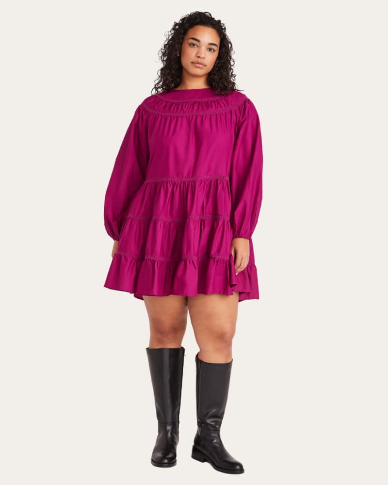 Front of a model wearing a size XXL Aster Dress in Orchid by Merlette. | dia_product_style_image_id:328037